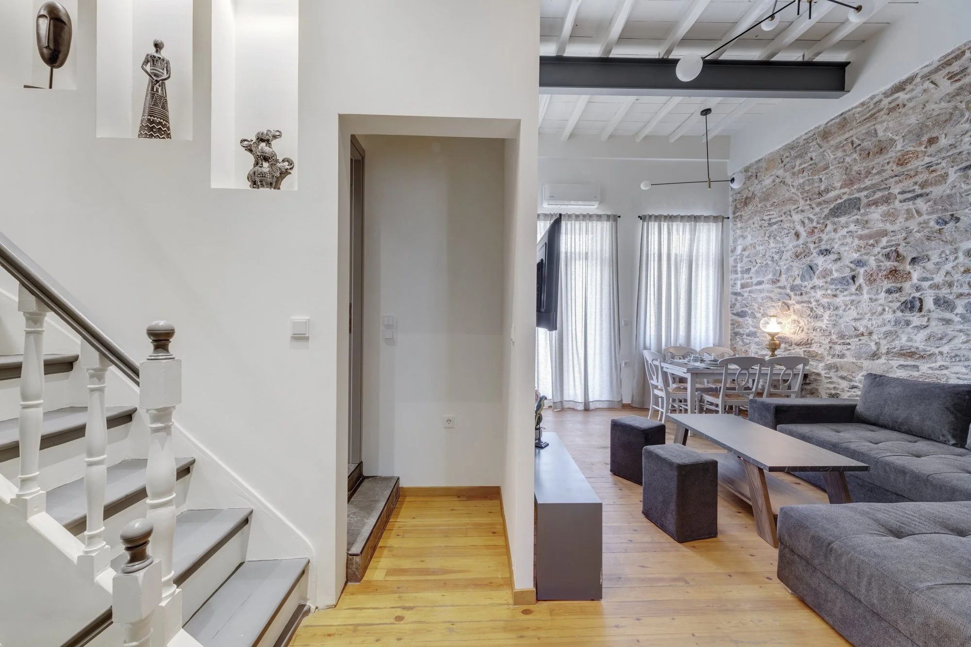 Living and dining area in The Heart of Syra